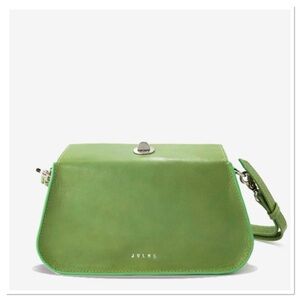 JULHS Minimalist Handcrafted Leather Shoulder Belt Bag Citrus Green NWOT